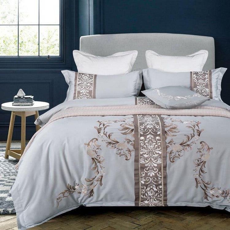 KTX-725459 Elegant European-Style Multi-Piece Cotton Satin Bedding Set - Four-Piece and Seven-Piece Options Available, Perfect for 1.5-2.0m Beds