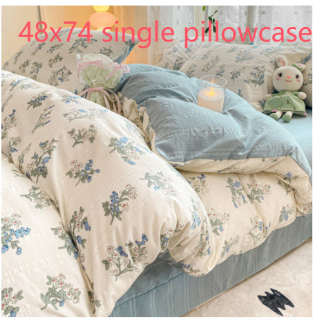 KTX-726099 Jacquard Yarn Cotton Mattress Cover Set with Cartoon and Floral Pattern, Available in Multiple Sizes