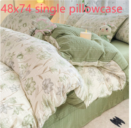 KTX-726099 Jacquard Yarn Cotton Mattress Cover Set with Cartoon and Floral Pattern, Available in Multiple Sizes