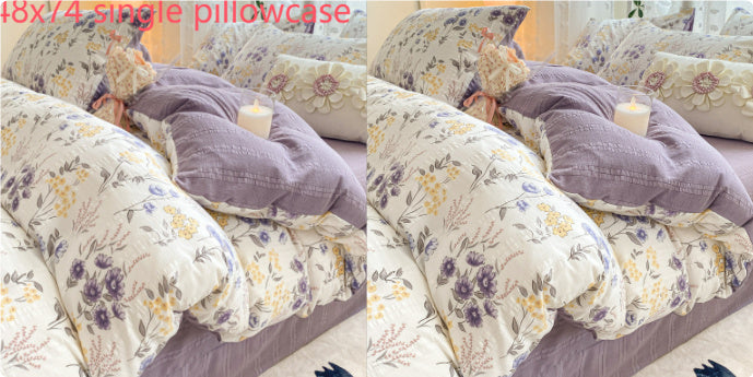 KTX-726099 Jacquard Yarn Cotton Mattress Cover Set with Cartoon and Floral Pattern, Available in Multiple Sizes