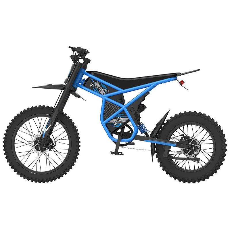 KTX-726227 2000W 48V Off-Road Electric Bike with 25-Inch Carbon Steel Frame and Dual Lithium Battery