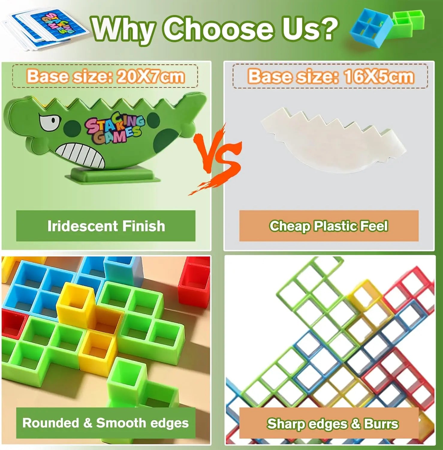 KTX-727123 Kids Educational Stacking Balance Blocks Game - 48 Piece Plastic Puzzle Toy