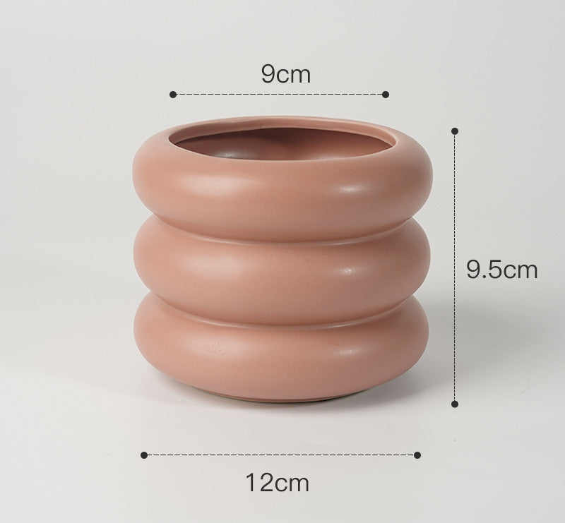 KTX-727379 Ceramic Flower Vase - Modern Nordic Design, Durable & Corrosion-Resistant, Ideal for Home and Office Decoration