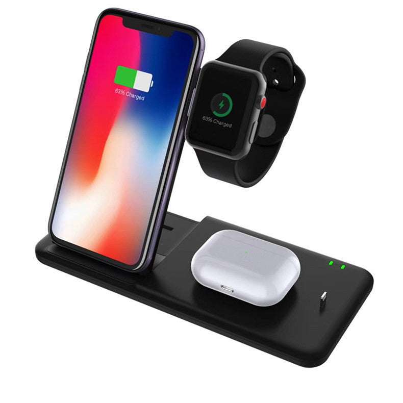 KTX-727507 Three-in-One Wireless Charger with 15W Output for Apple Watch, AirPods, and Smartphone