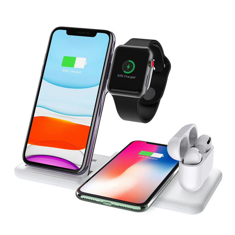KTX-727507 Three-in-One Wireless Charger with 15W Output for Apple Watch, AirPods, and Smartphone