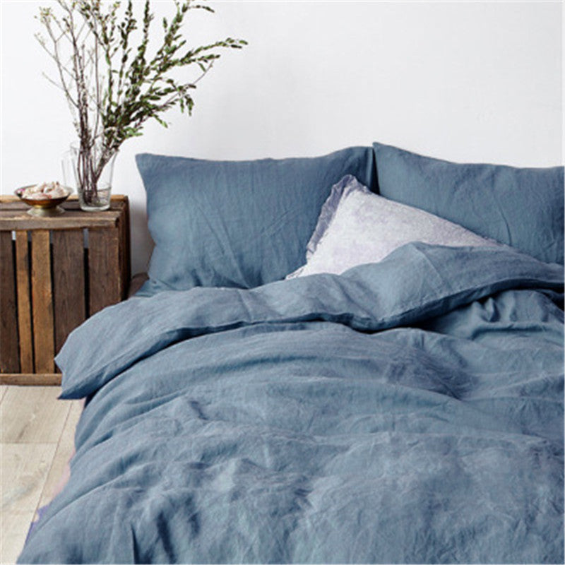 KTX-727763 Linen Four-Piece Bed Sheet Set for 1.5m, 1.8m, and 2.0m Beds