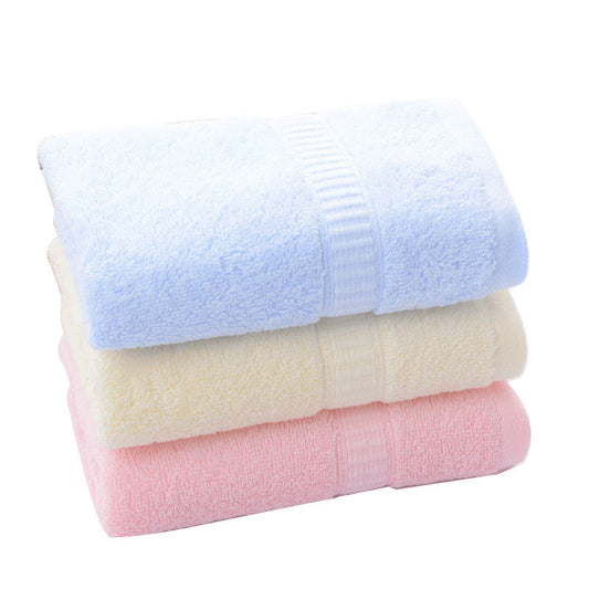 KTX-728019 Pure Cotton Towel in Blue, Pink, and Light Yellow - Soft and Absorbent