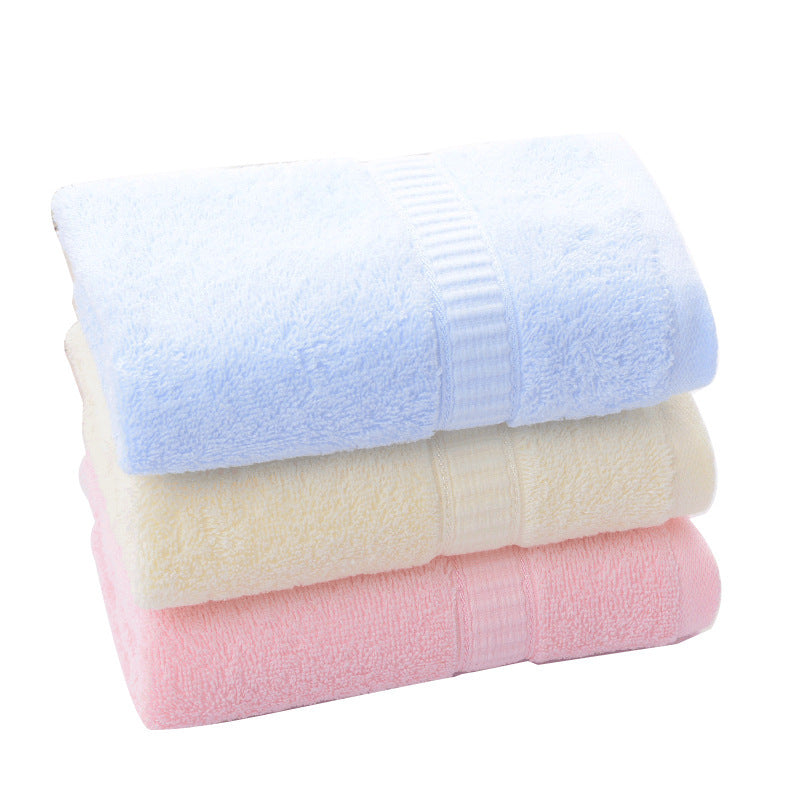 KTX-728019 Pure Cotton Towel in Blue, Pink, and Light Yellow - Soft and Absorbent