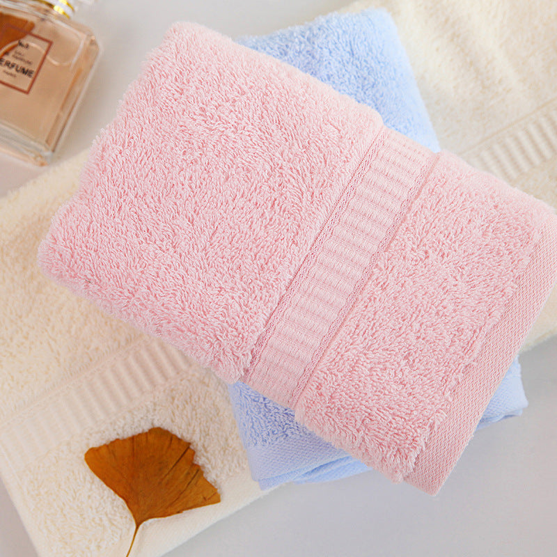 KTX-728019 Pure Cotton Towel in Blue, Pink, and Light Yellow - Soft and Absorbent