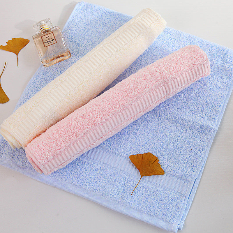 KTX-728019 Pure Cotton Towel in Blue, Pink, and Light Yellow - Soft and Absorbent