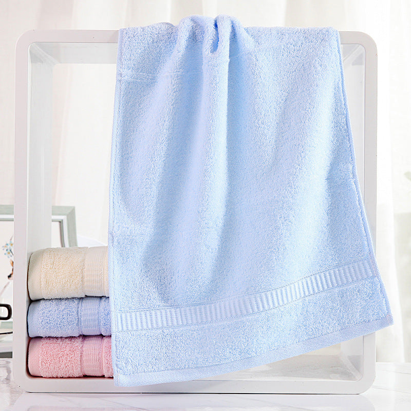 KTX-728019 Pure Cotton Towel in Blue, Pink, and Light Yellow - Soft and Absorbent