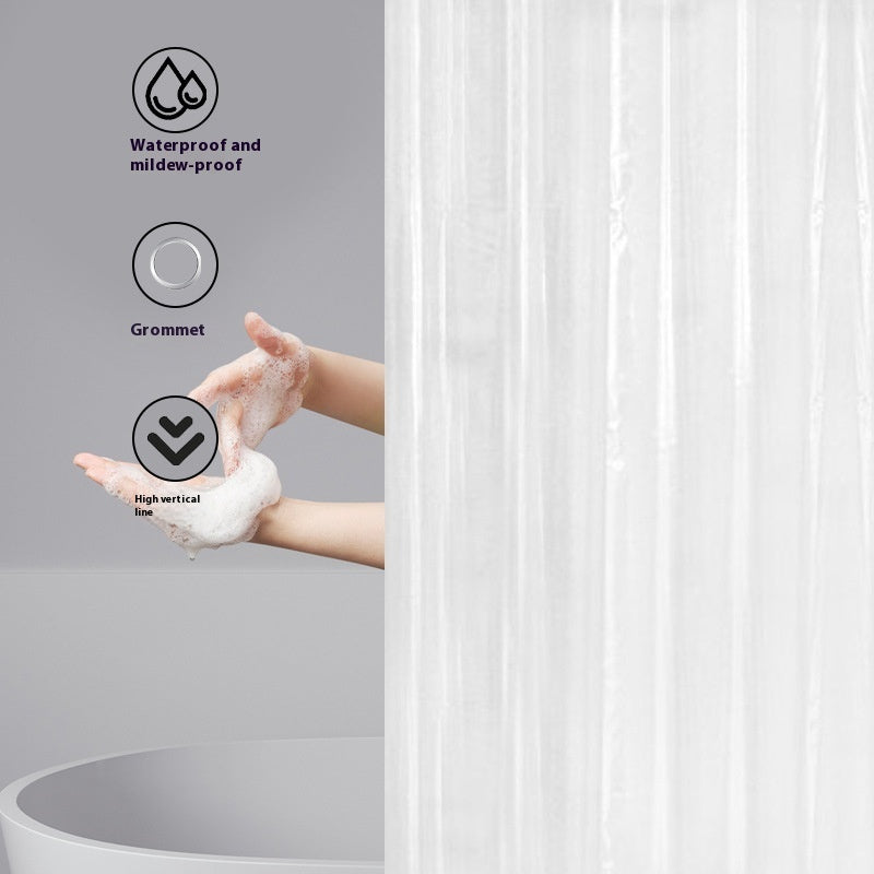 KTX-728147 Transparent PEVA Shower Curtain for Bathroom - Waterproof and Mildew-Proof, 180x180cm/200cm Options