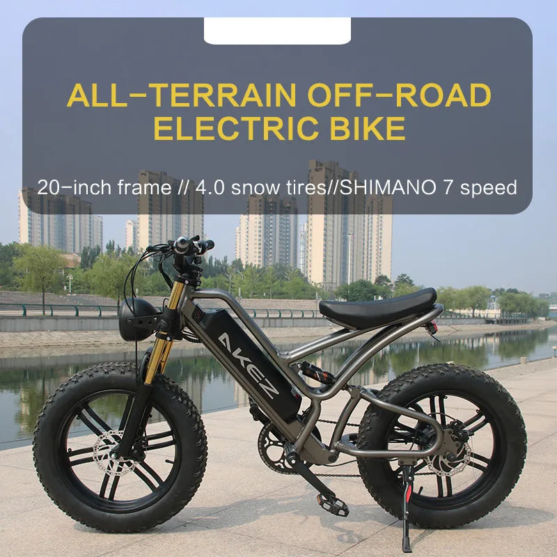 KTX-729299 20 Inch Electric Off-road Fat Tire E-Bike, 48V 17.5AH Aluminum Frame, 30-50 km/h Max Speed