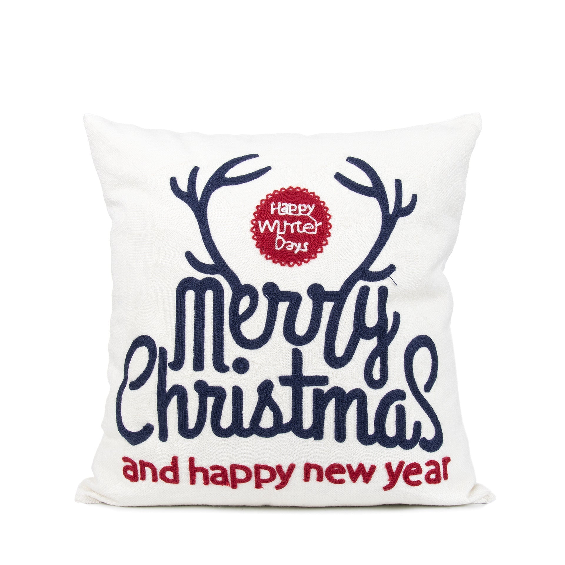 KTX-729555 Christmas Embroidery Pillow Case - 45x45cm Cotton Covers in Mixed Color Designs