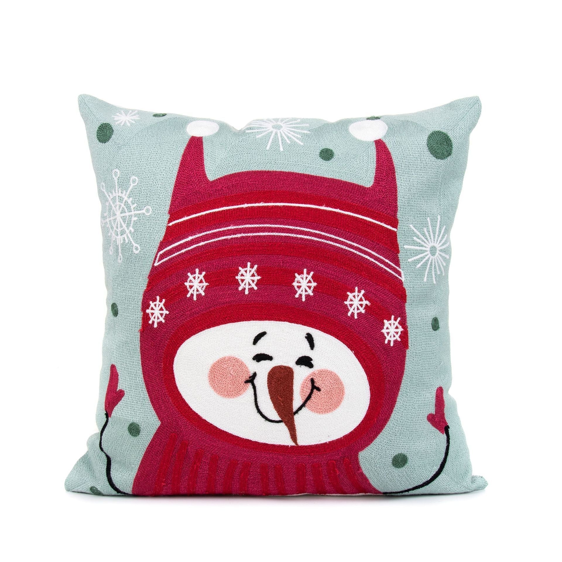KTX-729555 Christmas Embroidery Pillow Case - 45x45cm Cotton Covers in Mixed Color Designs