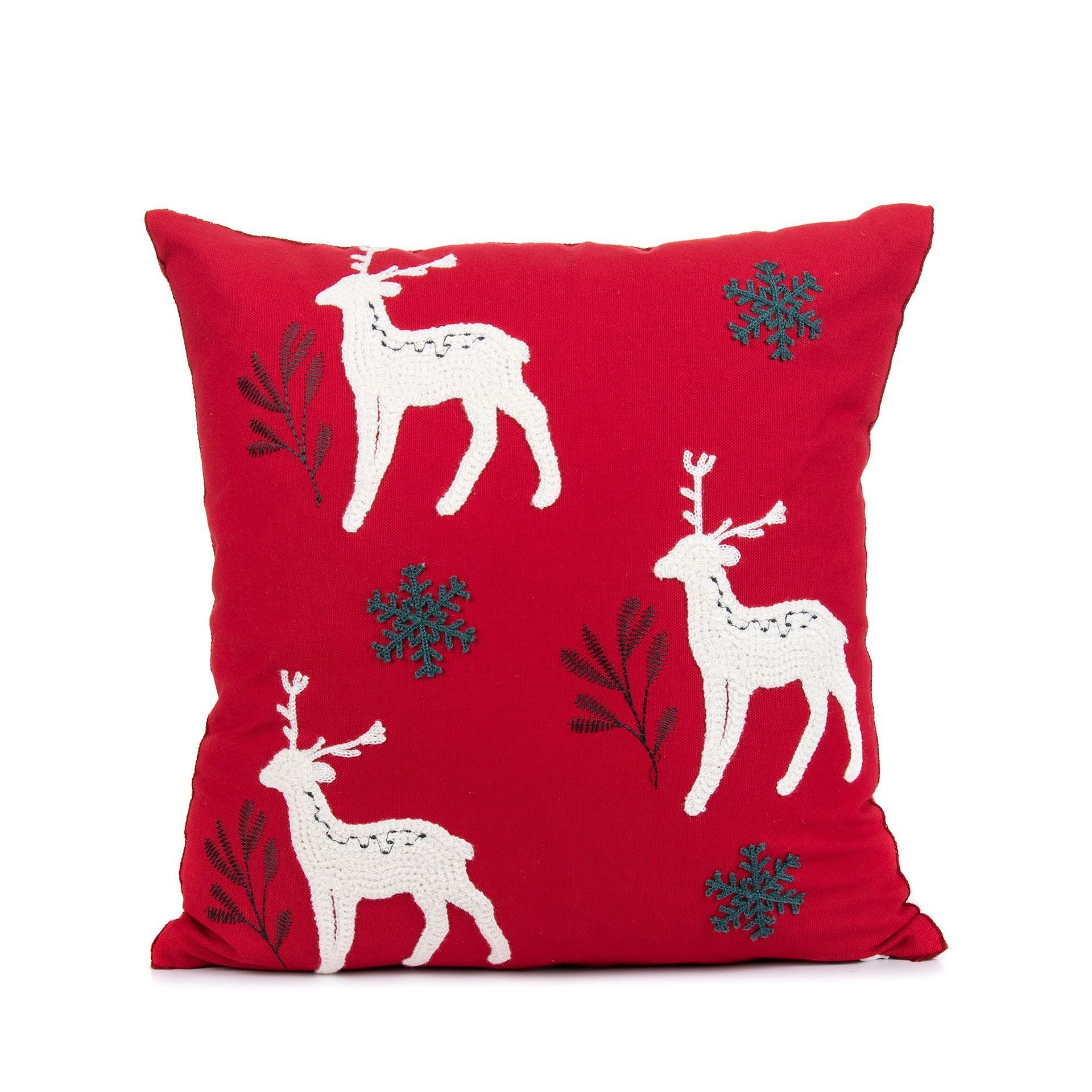 KTX-729555 Christmas Embroidery Pillow Case - 45x45cm Cotton Covers in Mixed Color Designs