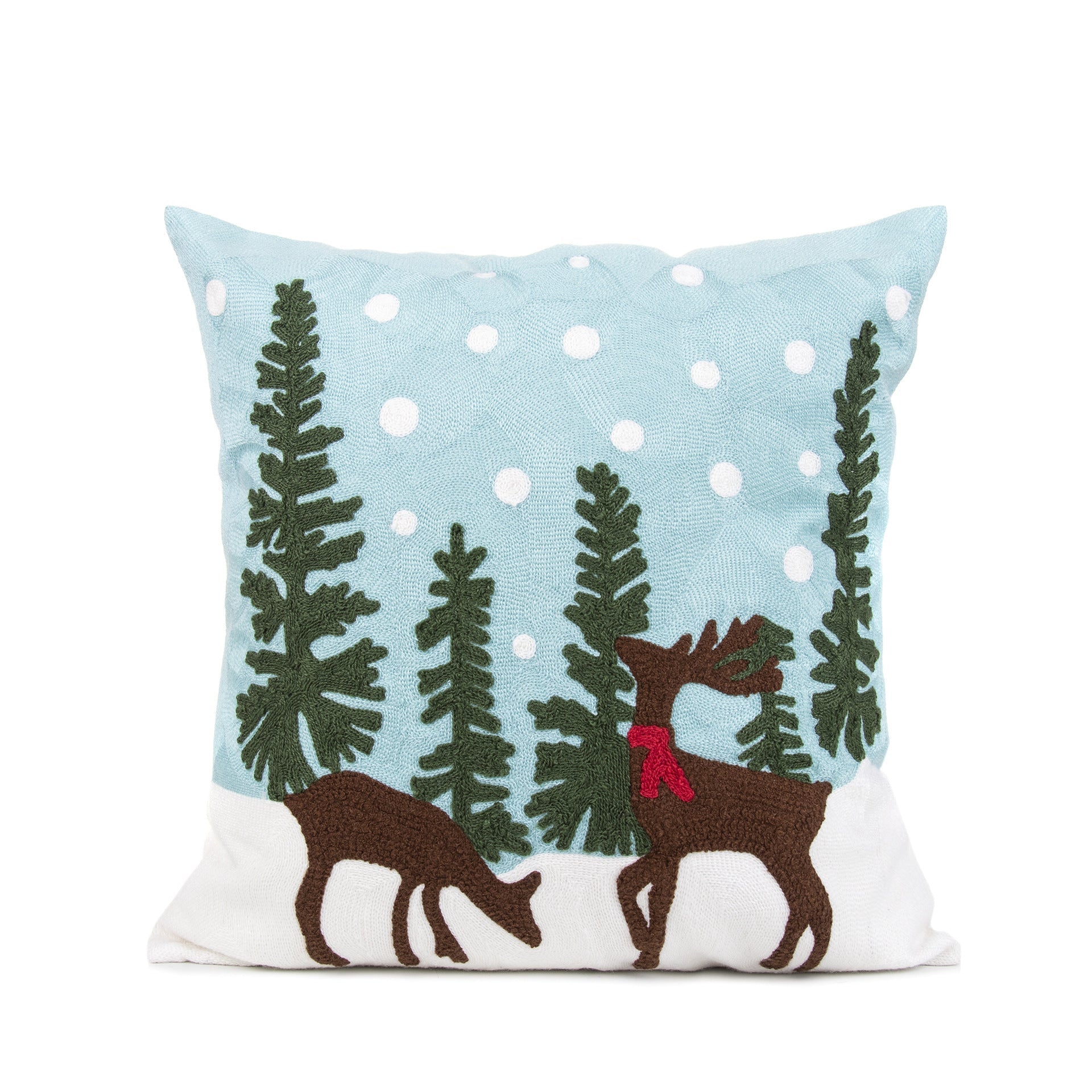 KTX-729555 Christmas Embroidery Pillow Case - 45x45cm Cotton Covers in Mixed Color Designs