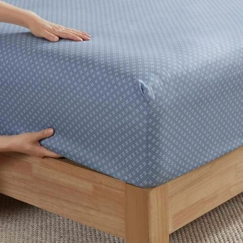 KTX-730067 Floral Comforter Set with Bed Sheets in Blue - Queen Size, Soft Microfiber and Hypoallergenic Filling