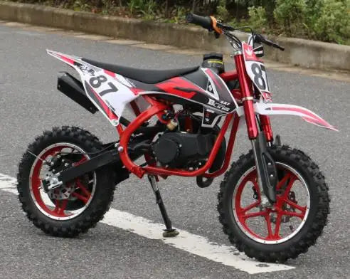 KTX-731475 49cc 2-Stroke Gas Engine Pocket Dirt Bike for Kids, 40-60 km/h Speed, 10-Inch Wheels, Disc Brakes