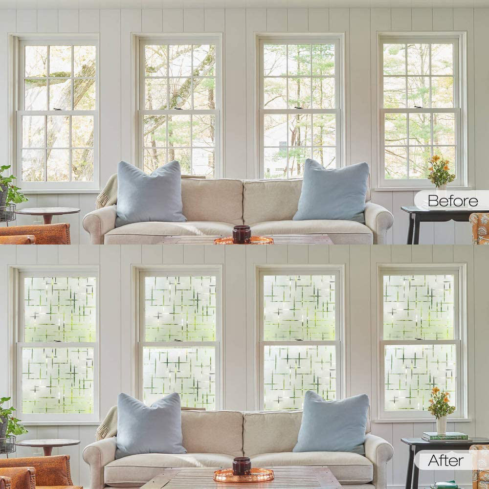 KTX-731603 Frosted Glue-Free Window Film for Privacy – Decorative PVC Glass Film in Various Sizes