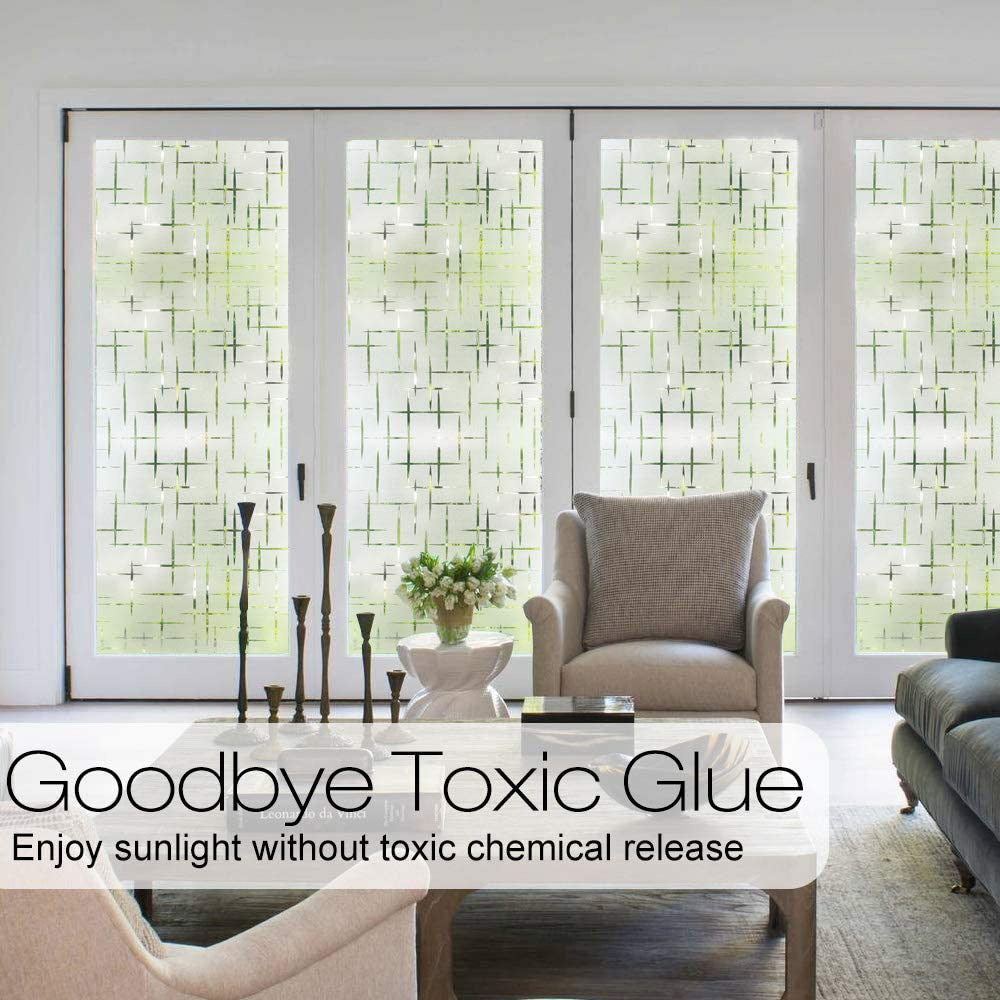 KTX-731603 Frosted Glue-Free Window Film for Privacy – Decorative PVC Glass Film in Various Sizes