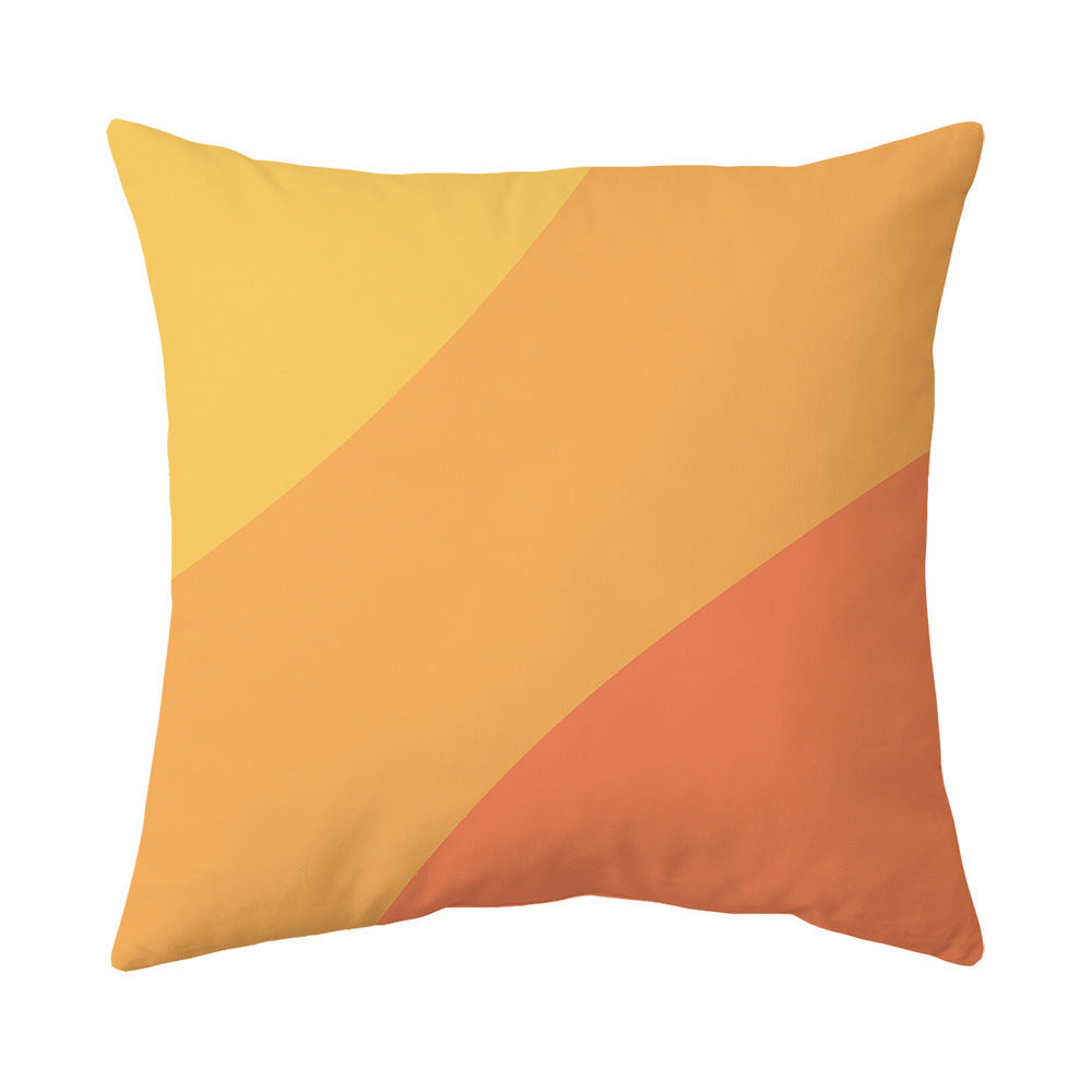 KTX-731731 Bohemian Floral Print Peach Skin Velvet Pillow Cover - 45x45CM