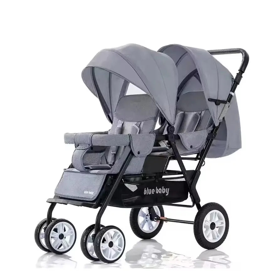 KTX-732243 3 in 1 Foldable Twin Baby Stroller for Infants 0-3 Years - European Design