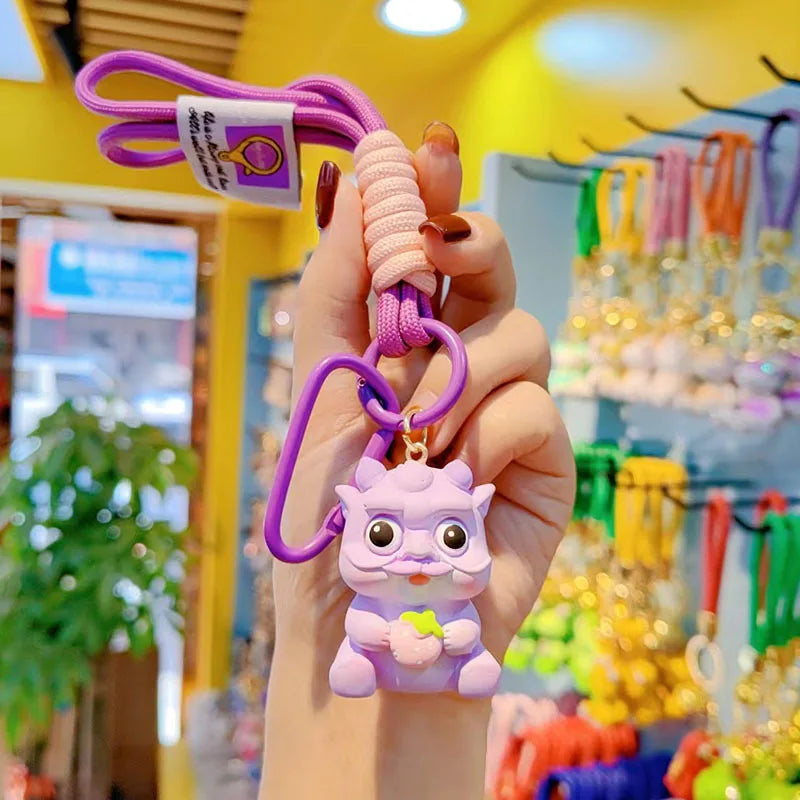 KTX-732883 2024 Year of the Dragon Cartoon Keychain - PVC Soft Rubber Lanyard Accessory for Bags and Car Keys