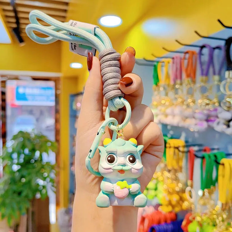 KTX-732883 2024 Year of the Dragon Cartoon Keychain - PVC Soft Rubber Lanyard Accessory for Bags and Car Keys