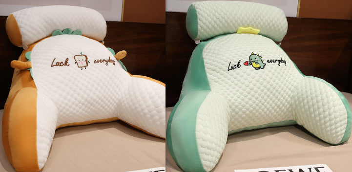 KTX-732883 Ergonomic Large Triangle Reading Pillow with Detachable Soft Lumbar Support for Bedside and Office Use