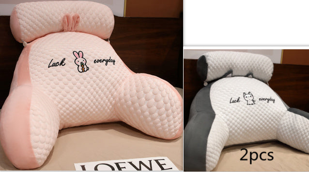 KTX-732883 Ergonomic Large Triangle Reading Pillow with Detachable Soft Lumbar Support for Bedside and Office Use