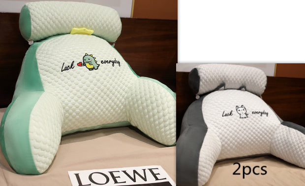 KTX-732883 Ergonomic Large Triangle Reading Pillow with Detachable Soft Lumbar Support for Bedside and Office Use