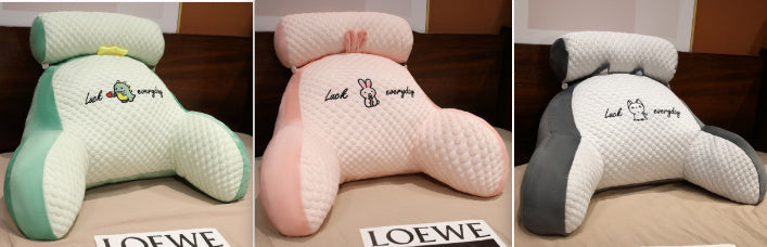 KTX-732883 Ergonomic Large Triangle Reading Pillow with Detachable Soft Lumbar Support for Bedside and Office Use