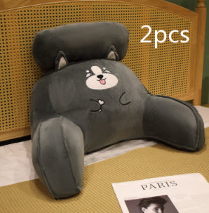 KTX-732883 Ergonomic Large Triangle Reading Pillow with Detachable Soft Lumbar Support for Bedside and Office Use