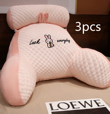 KTX-732883 Ergonomic Large Triangle Reading Pillow with Detachable Soft Lumbar Support for Bedside and Office Use