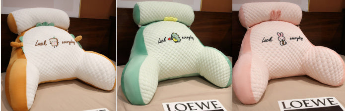 KTX-732883 Ergonomic Large Triangle Reading Pillow with Detachable Soft Lumbar Support for Bedside and Office Use