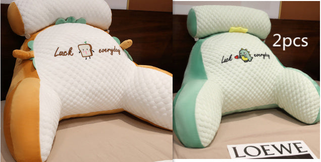 KTX-732883 Ergonomic Large Triangle Reading Pillow with Detachable Soft Lumbar Support for Bedside and Office Use