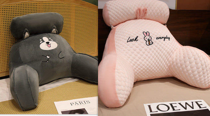 KTX-732883 Ergonomic Large Triangle Reading Pillow with Detachable Soft Lumbar Support for Bedside and Office Use