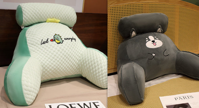 KTX-732883 Ergonomic Large Triangle Reading Pillow with Detachable Soft Lumbar Support for Bedside and Office Use