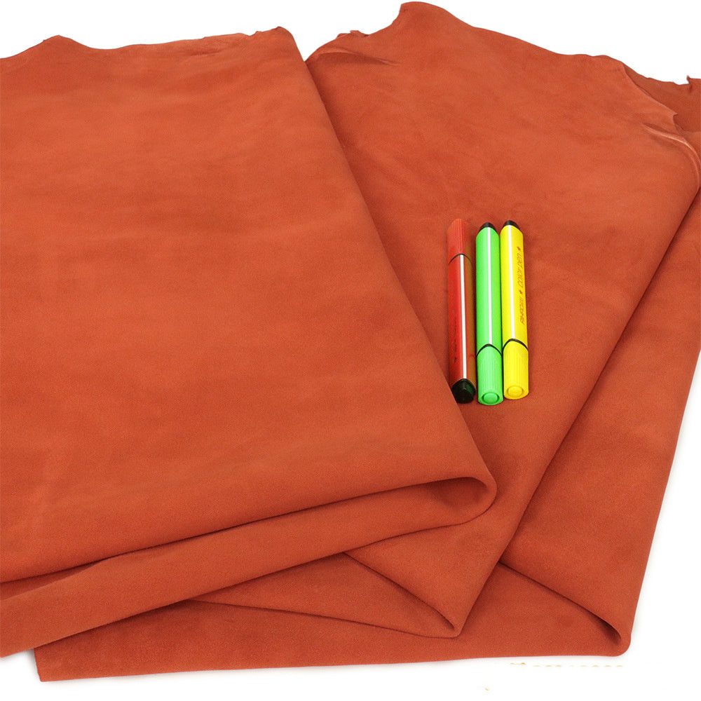 KTX-732883 Goat Suede Leather in Multiple Colors for Crafting and Upholstery (3-5 sq ft)
