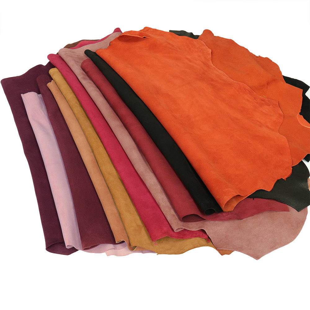 KTX-732883 Goat Suede Leather in Multiple Colors for Crafting and Upholstery (3-5 sq ft)