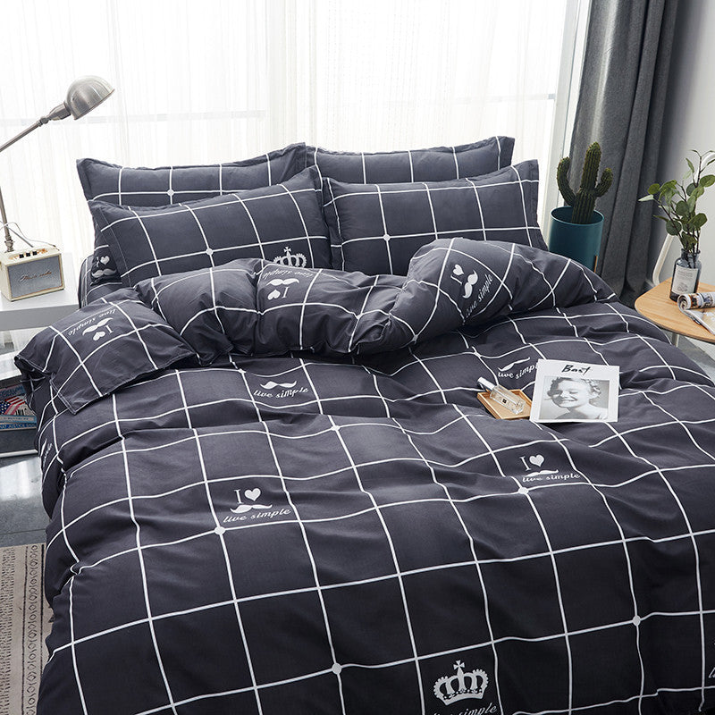 KTX-733011 Cotton Four-Piece Quilt Set for All Seasons - Available in Diverse Colors and Patterns