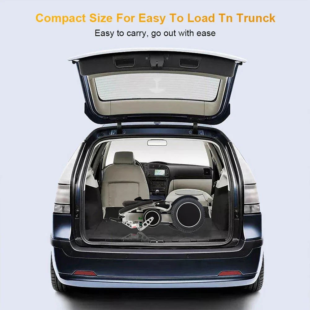 KTX-733075 Lightweight Portable Electric Foldable Wheelchair with Remote Control - Aluminum Frame, 200 kg Capacity