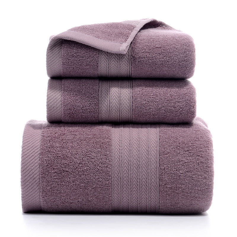 KTX-733779 Pure Cotton Three-Piece Towel Set in Various Colors
