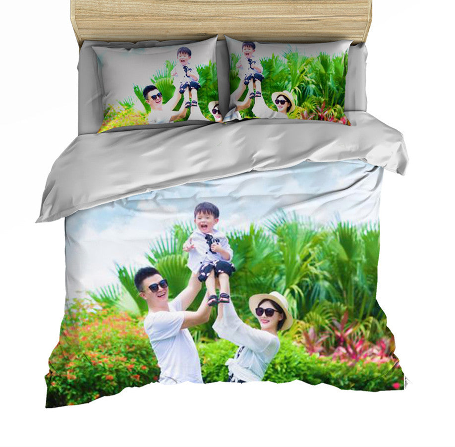 KTX-734035 Three-Piece Cartoon Bedding Set for 1.35m Bed - Digital Print Polyester Fabric