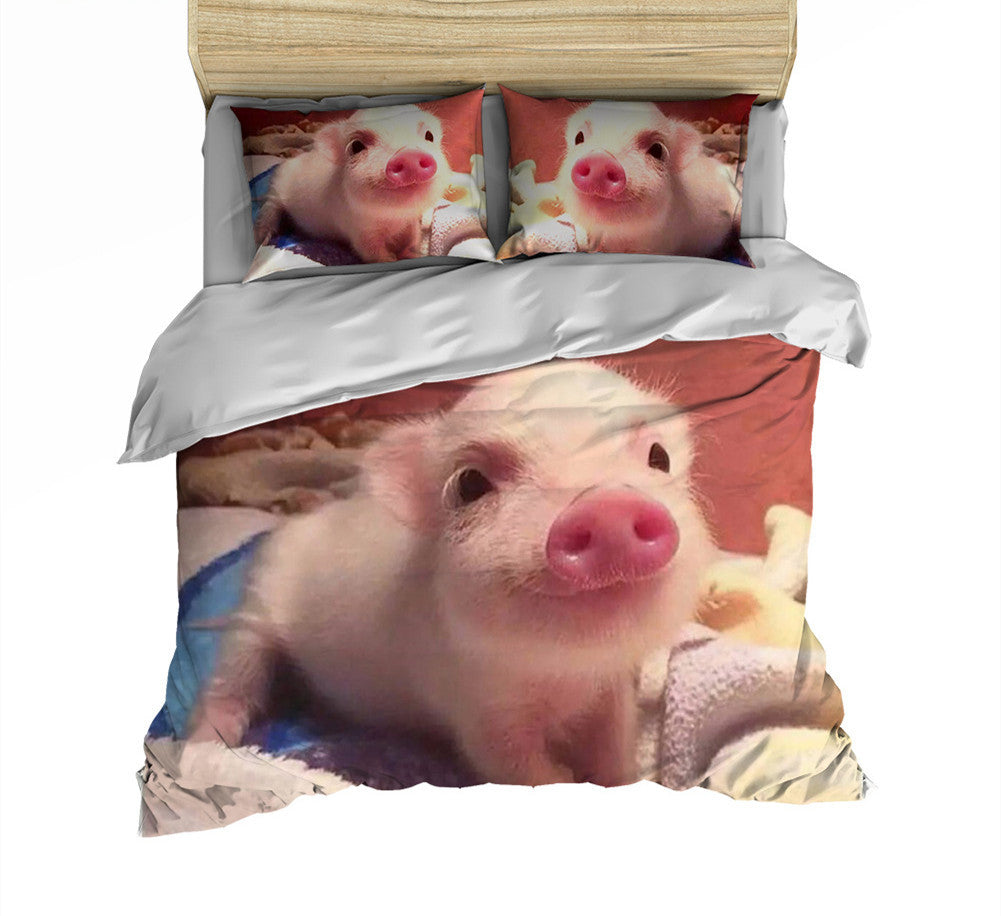 KTX-734035 Three-Piece Cartoon Bedding Set for 1.35m Bed - Digital Print Polyester Fabric