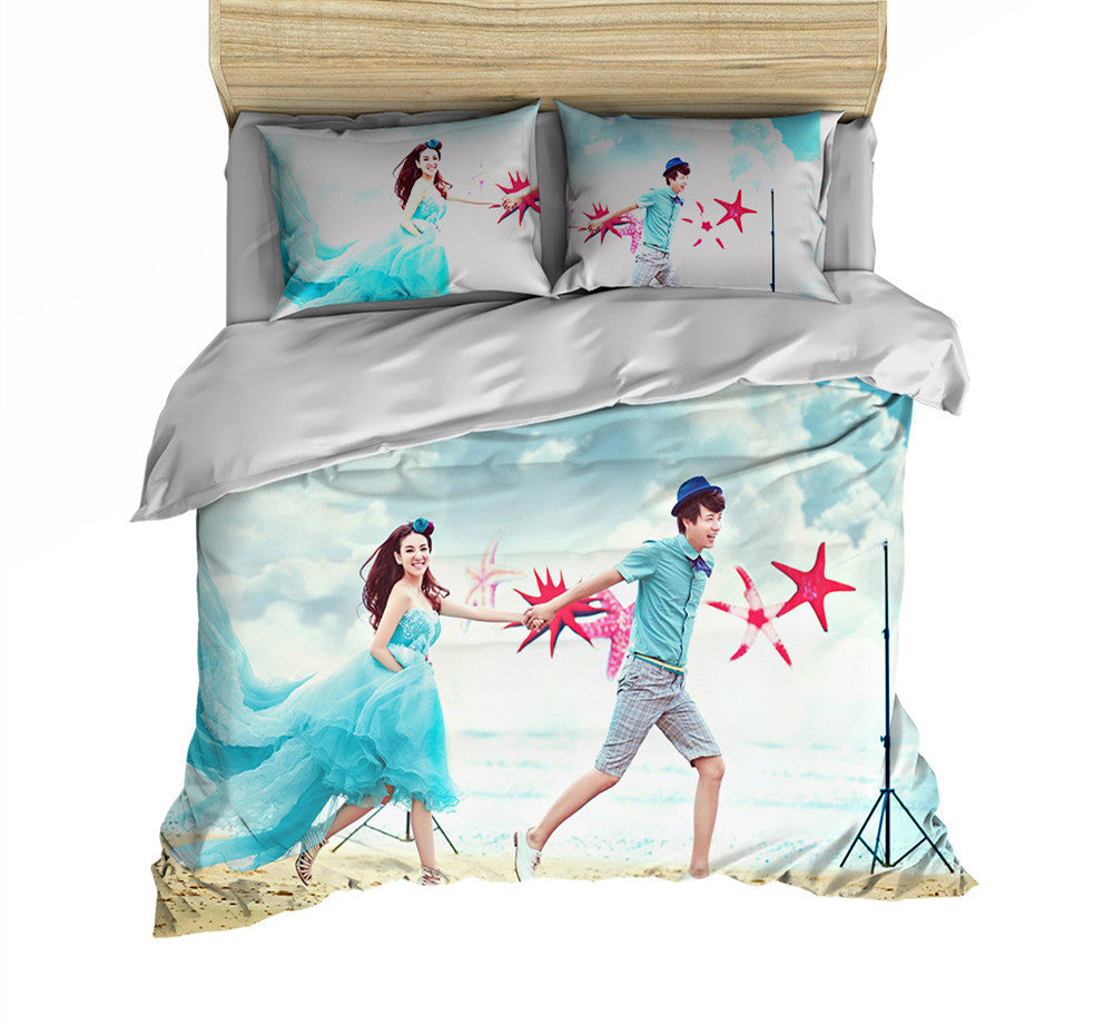 KTX-734035 Three-Piece Cartoon Bedding Set for 1.35m Bed - Digital Print Polyester Fabric