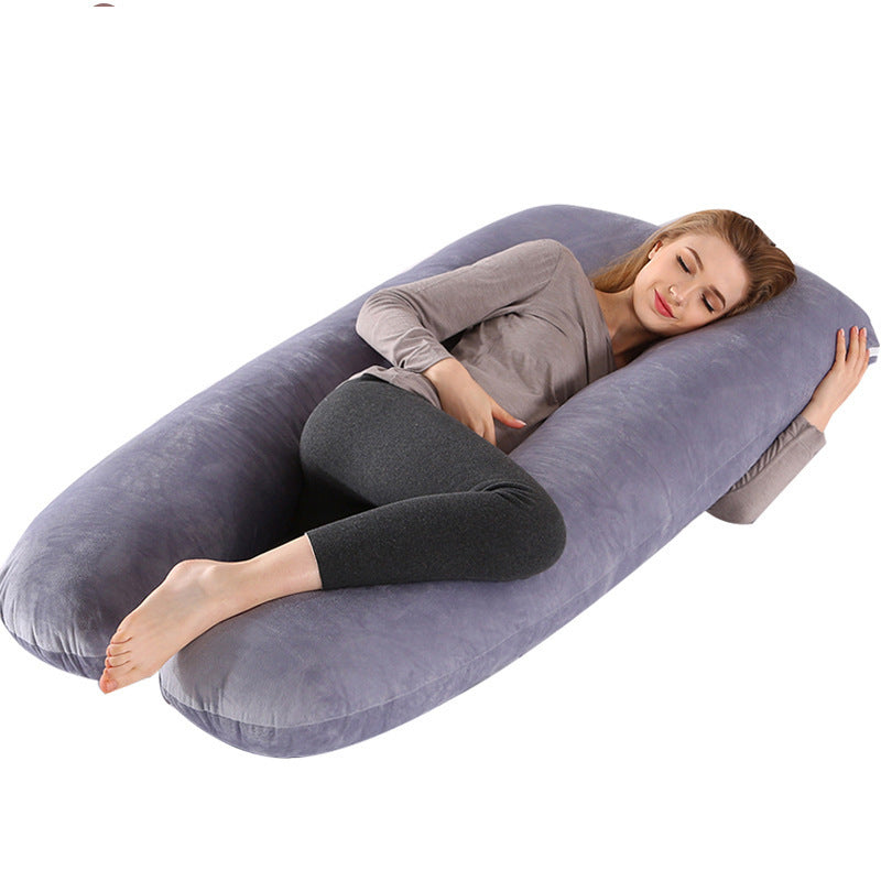 KTX-735187 U-Shape Maternity Support Pillow for Side Sleepers - 140x80cm, Soft Polyester Fiber Filling