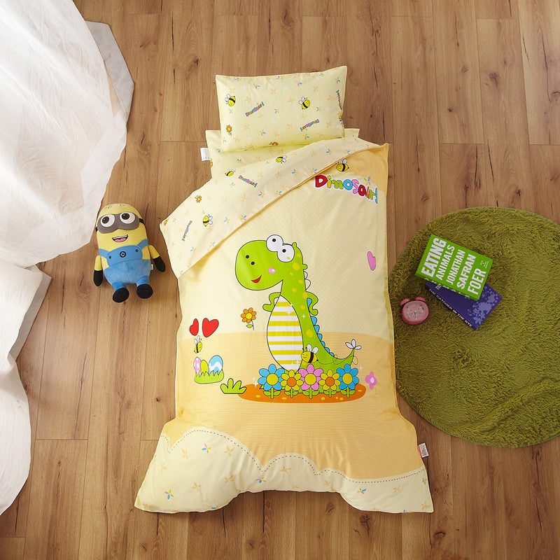 KTX-736979 Pure Cotton Nap Cartoon-Themed 3-Piece Baby Bedding Set with Quilt Cover, Sheet, and Pillowcase
