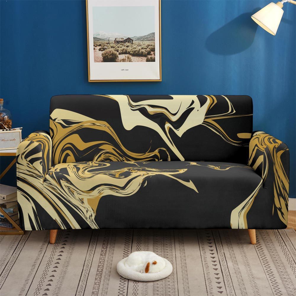 KTX-737555 Artistic Non-slip Stretch Sofa Cover - Floral Design, Polyester Fabric, Modern Style, Various Sizes Available